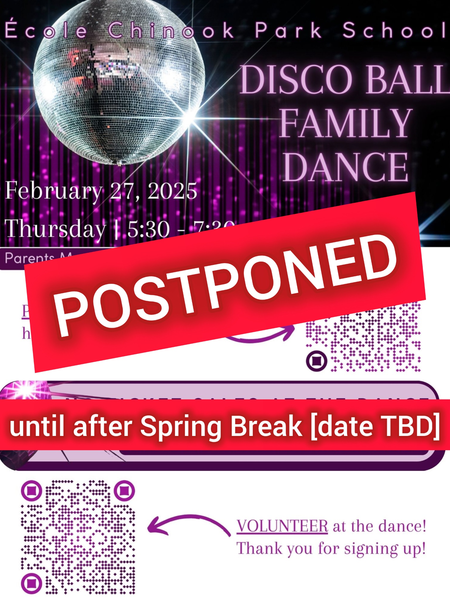 Dance Postponed